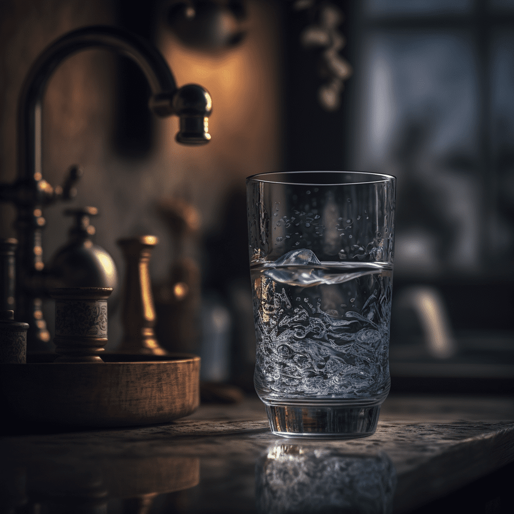 Фотография воды в стакане на столе