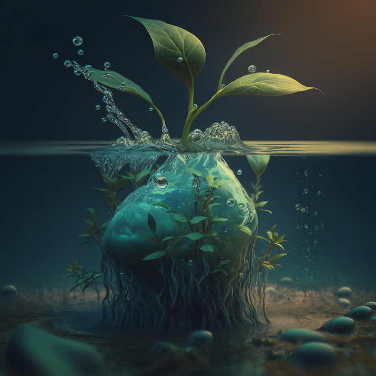 растение в воде